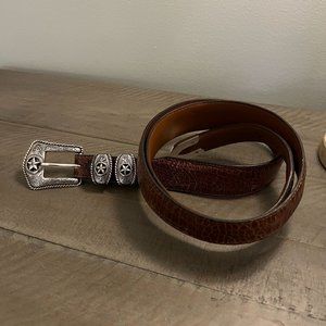 Tony Lama Mens Sz 44 Top Grain Brown Leather Western Cowboy Belt